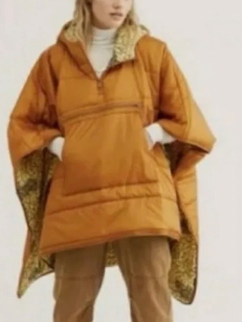 We The Free Women's Hooded Poncho in Gold/Orange
